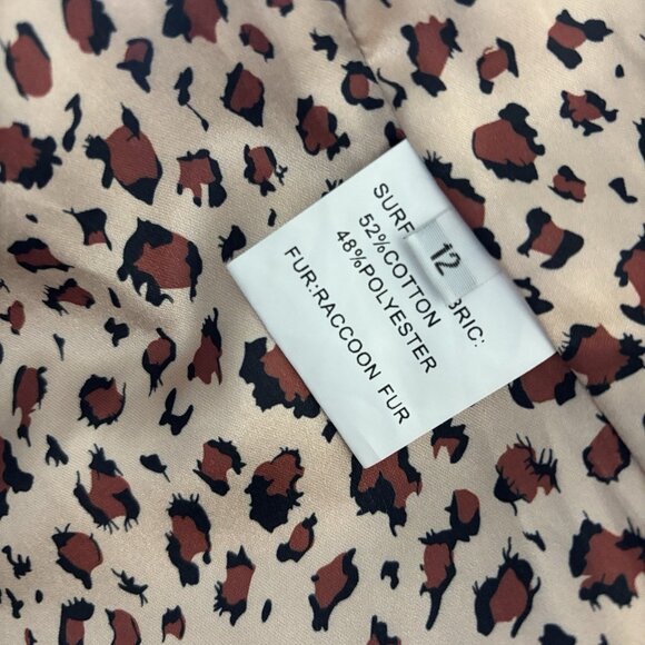 NWOT $600 PARKA PATCHED‎ HOODED Real Fur Removable Lining KHAKI COAT Sz Kid 12 - Picture 11 of 16